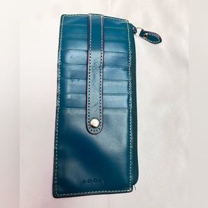 Lodis Slim Leather Wallet in Sea-foam Green
